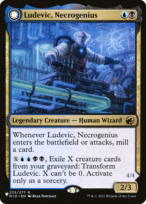 Ludevic, Necrogenius // Olag, Ludevic's Hubris (LIST-MID-233) - rare: (Double Faced Transform)