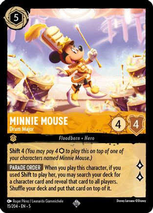 Minnie Mouse - Drum Major (15/204) - Super Rare - Cold Foil