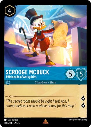 Scrooge McDuck - Afficionado of Antiquities VF (140/204) - Rare - Cold Foil
