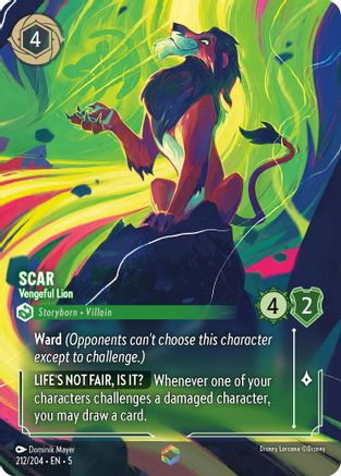 Scar - Vengeful Lion (Enchanted) (212/204) - Enchanted - Holofoil