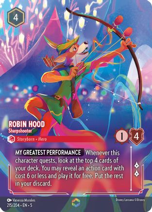 Robin Hood - Sharpshooter (Enchanted) VF (215/204) - Enchantée - Holofoil