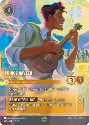 Prince Naveen - Ukulele Player (Enchanted) VF (205/204) - Enchantée - Holofoil