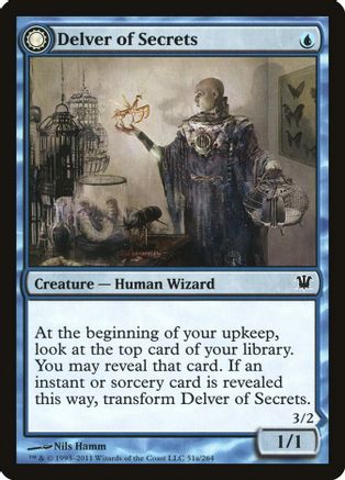 Delver of Secrets // Insectile Aberration (ISD-051) - common: (Double Faced Transform) - Foil