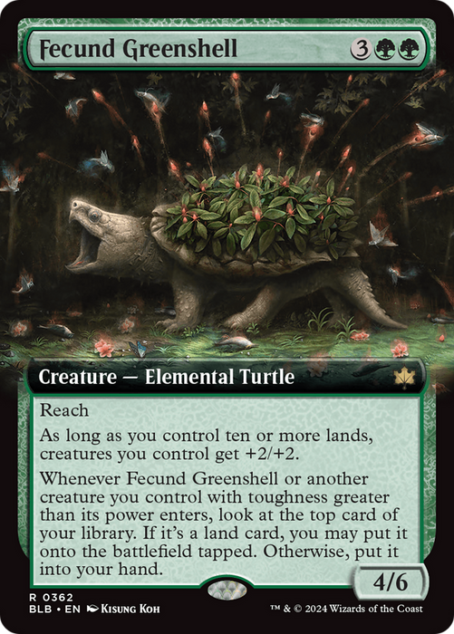 Fecund Greenshell (BLB-362) - rare: (Extended Art) - Foil