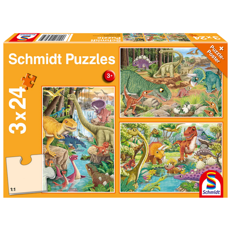 Les Dinosaures s'Amusent (3 x 24 pièces)