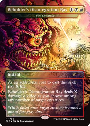 Beholder's Disintegration Ray - Fire Covenant (Rainbow Foil) (SLD-1796) - rare - Foil