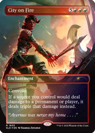City on Fire (Rainbow Foil) (SLD-1803) - rare - Foil