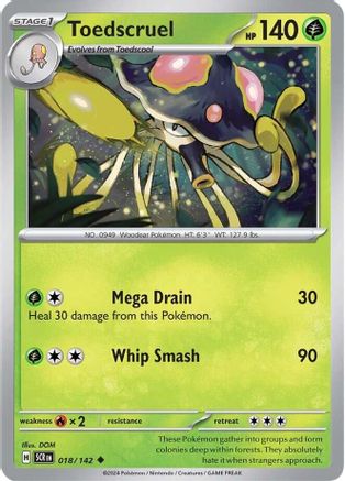 Toedscruel (018/142) - SSC  - Uncommon - Reverse Holofoil