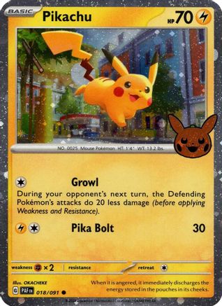 Pikachu (018/091) - TOTBB2  - Holo Rare - Holofoil