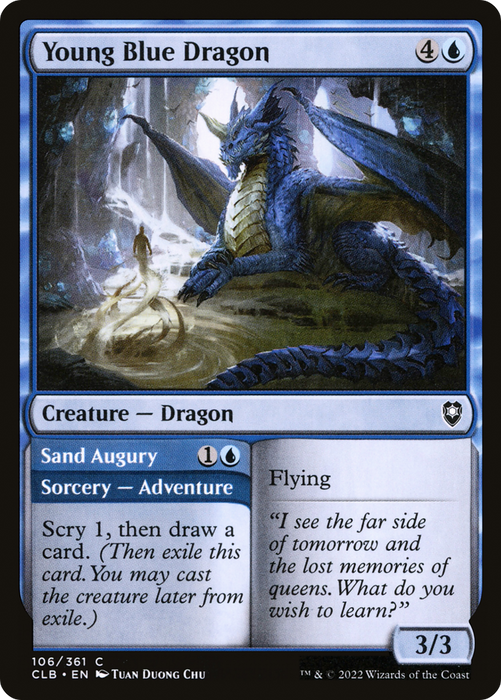 Young Blue Dragon // Sand Augury (CLB-106) - common - Foil