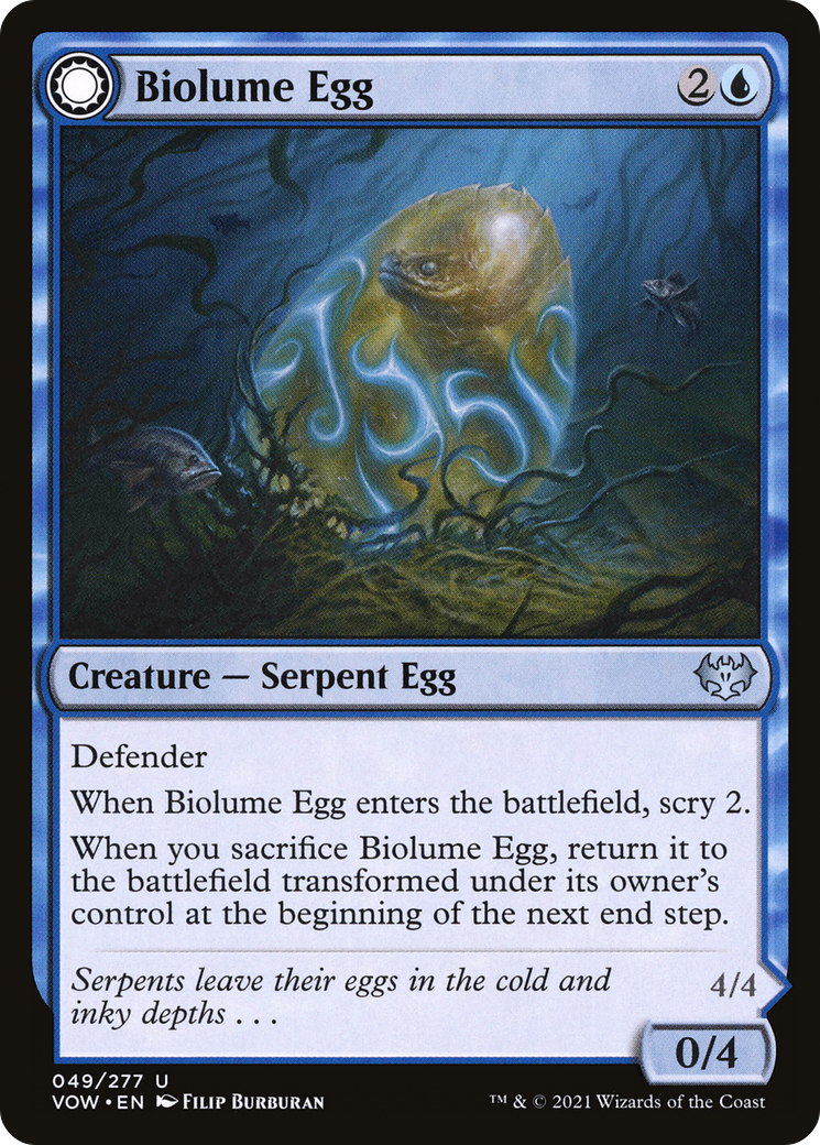 Biolume Egg // Biolume Serpent (VOW-049) - uncommon: (Double Faced Transform) - Foil