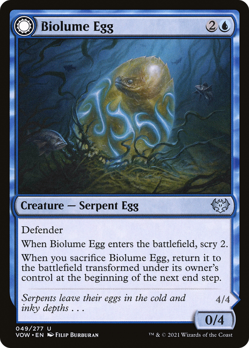 Biolume Egg // Biolume Serpent (VOW-049) - uncommon: (Double Faced Transform)
