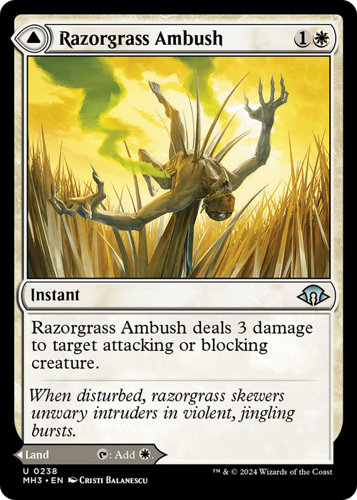 Razorgrass Ambush // Razorgrass Field (MH3-238) - uncommon
