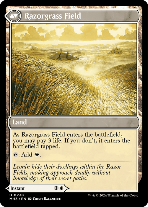 Razorgrass Ambush // Razorgrass Field (MH3-238) - uncommon