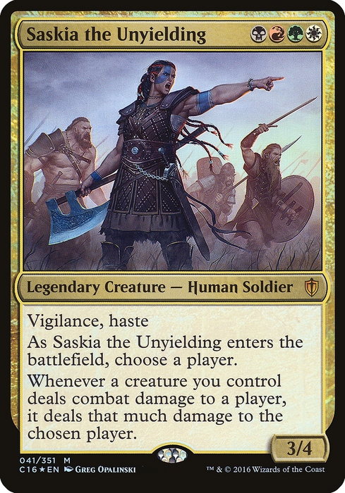 Saskia the Unyielding (OVER-041) - mythic - Foil