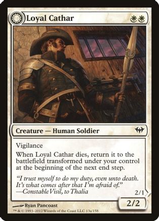 Loyal Cathar // Unhallowed Cathar (DKA-013) - common: (Double Faced Transform)