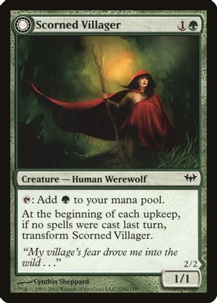 Scorned Villager // Moonscarred Werewolf (DKA-125) - common: (Double Faced Transform) - Foil