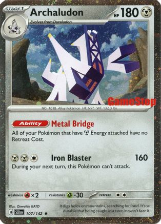 Archaludon (Cosmos Holo) (Gamestop Exclusive) (107/142) - MCP  - Rare - Holofoil