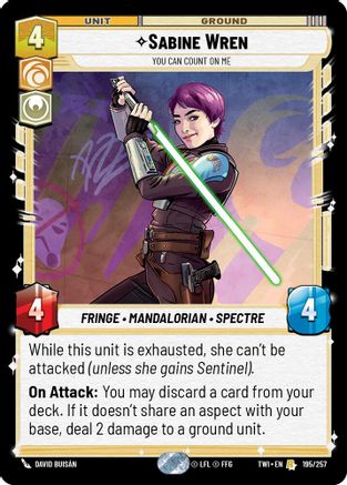 Sabine Wren - You Can Count On Me (195/257) - TOTR - Rare - Foil