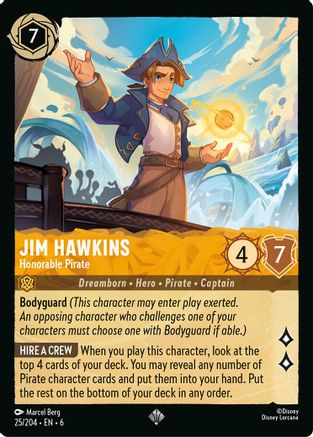 Jim Hawkins - Honorable Pirate (25/204) - Super Rare - Cold Foil
