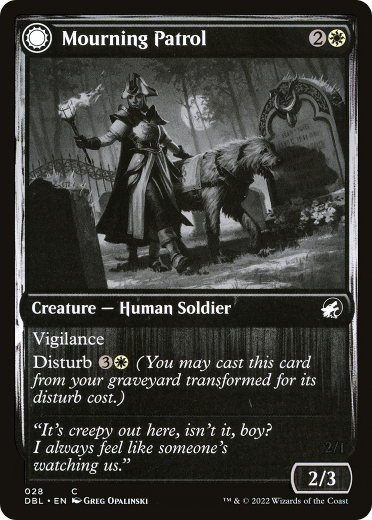 Mourning Patrol // Morning Apparition (DBL-028) - common: (Double Faced Transform) - Foil