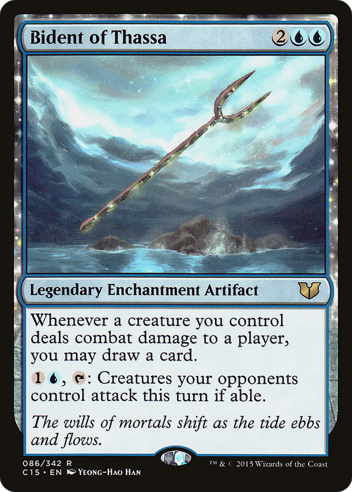 Bident of Thassa (C15-086) - rare: (enchantment)