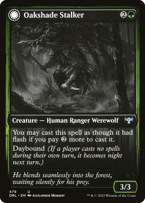 Oakshade Stalker // Moonlit Ambusher (DBL-479) - uncommon: (Double Faced Transform) - Foil