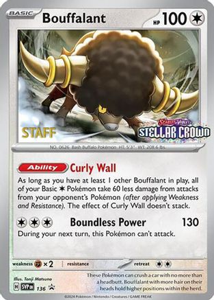 Bouffalant (136) - SSVPC  - Promo - Reverse Holofoil