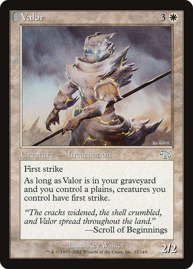 Valor (JUD-032) - uncommon: (tombstone) - Foil