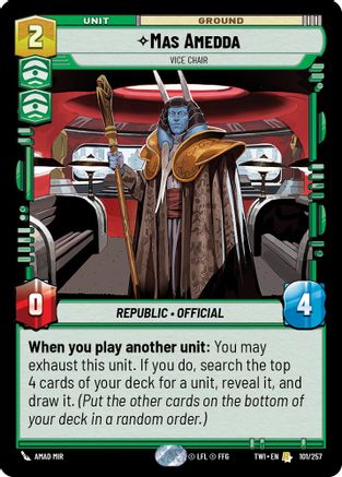Mas Amedda - Vice Chair (101/257) - TOTR - Rare - Foil