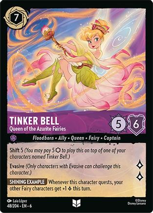 Tinker Bell - Queen of the Azurite Fairies (48/204) - Uncommon - Cold Foil