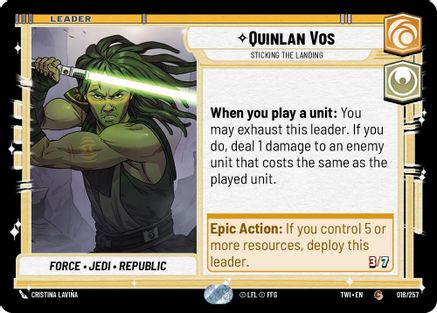 Quinlan Vos - Sticking the Landing (018/257) - TOTR - Common