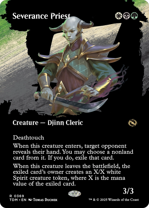 Severance Priest (TDM-369) - rare: (Showcase) (Borderless) - Foil