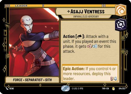 Asajj Ventress - Unparalleled Adversary (014/257) - TOTR - Rare