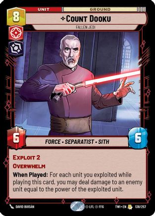 Count Dooku - Fallen Jedi (138/257) - TOTR - Rare - Foil