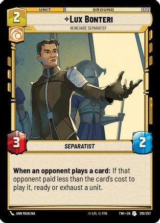 Lux Bonteri - Renegade Separatist (210/257) - TOTR - Uncommon