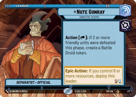 Nute Gunray - Vindictive Viceroy (Hyperspace) (277) - TOTR - Common