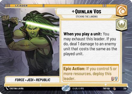 Quinlan Vos - Sticking the Landing (Hyperspace) (293) - TOTR - Common