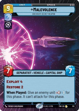 Malevolence - Grievous's Secret Weapon (Hyperspace) (312) - TOTR - Rare - Foil