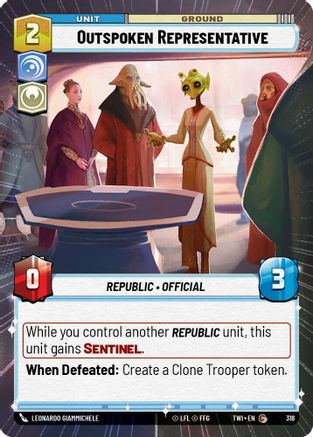 Outspoken Representative (Hyperspace) (316) - TOTR - Common