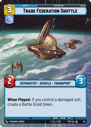 Trade Federation Shuttle (Hyperspace) (333) - TOTR - Common