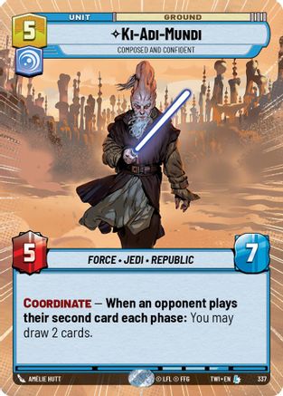 Ki-Adi-Mundi - Composed and Confident (Hyperspace) (337) - TOTR - Legendary - Foil