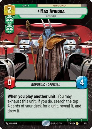 Mas Amedda - Vice Chair (Hyperspace) (372) - TOTR - Rare - Foil