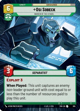 Osi Sobeck - Warden of the Citadel (Hyperspace) (385) - TOTR - Uncommon