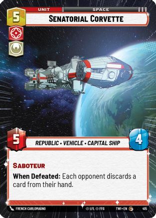 Senatorial Corvette (Hyperspace) (415) - TOTR - Common - Foil
