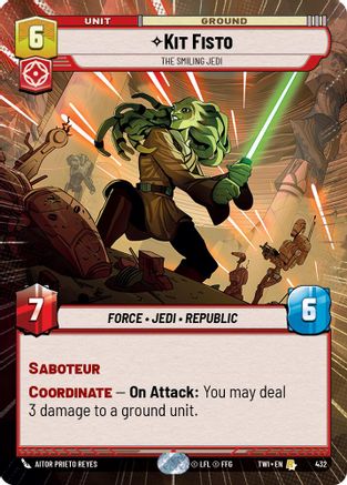 Kit Fisto - The Smiling Jedi (Hyperspace) (432) - TOTR - Rare - Foil