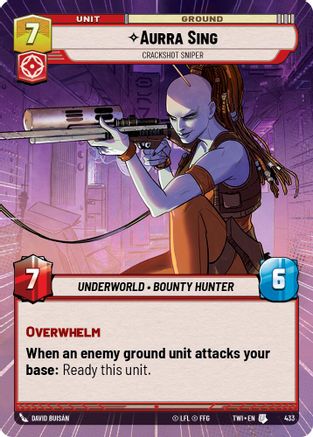 Aurra Sing - Crackshot Sniper (Hyperspace) (433) - TOTR - Uncommon