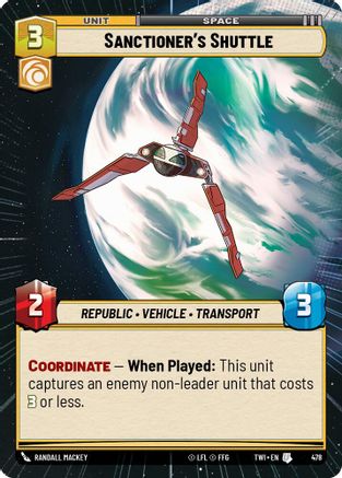 Sanctioner's Shuttle (Hyperspace) (478) - TOTR - Uncommon - Foil