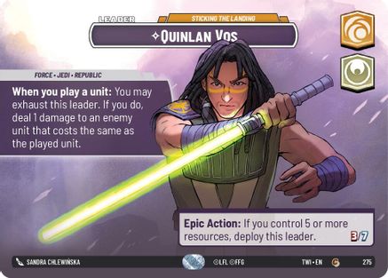 Quinlan Vos - Sticking the Landing (Showcase) (275) - TOTR - Common - Foil