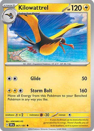 Kilowattrel (067/191) - SSS  - Uncommon - Reverse Holofoil